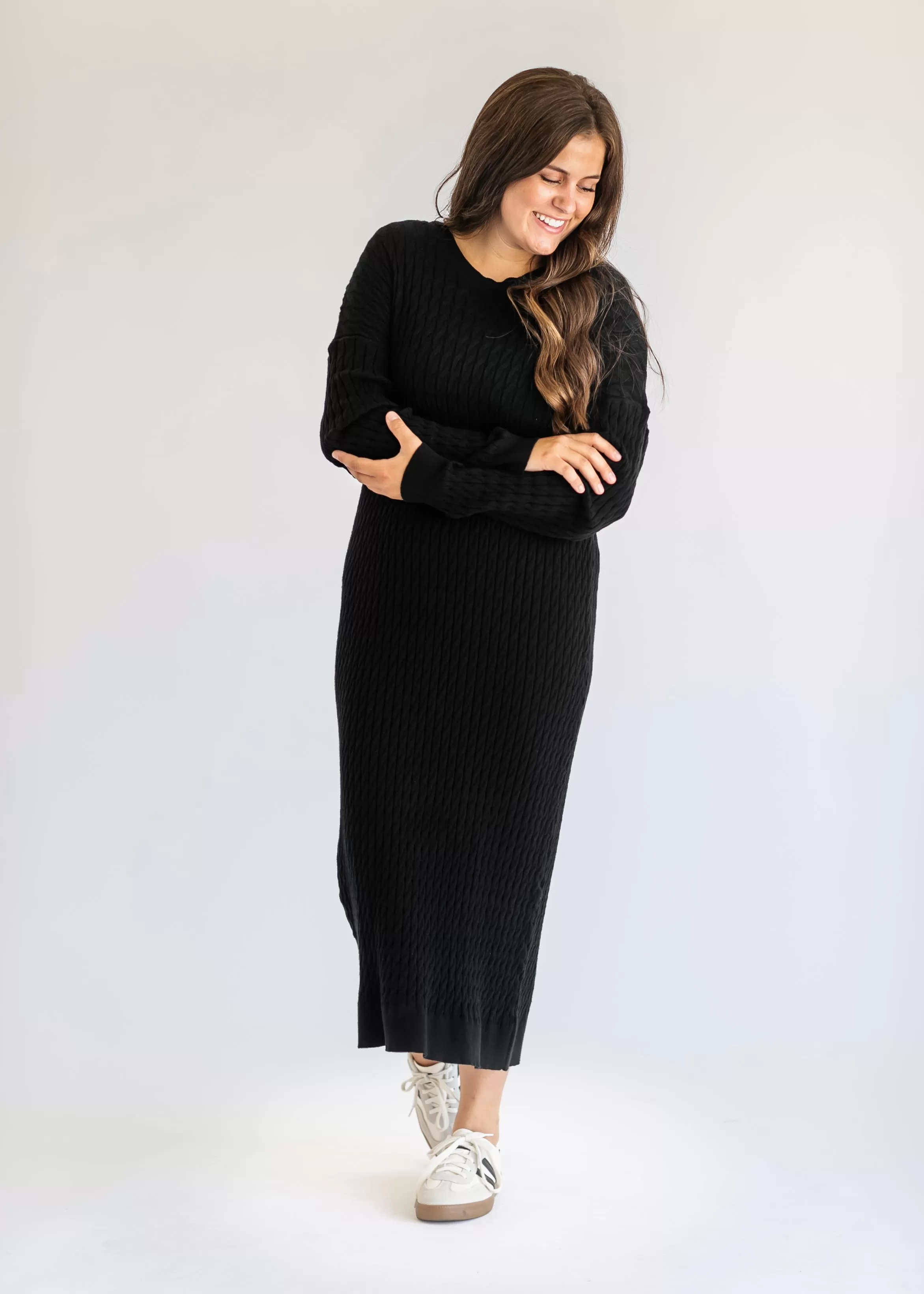 Aspen Cable Knit Sweater Dress