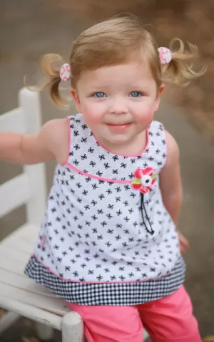 Baby Girls Dress with Pink Crop Pants