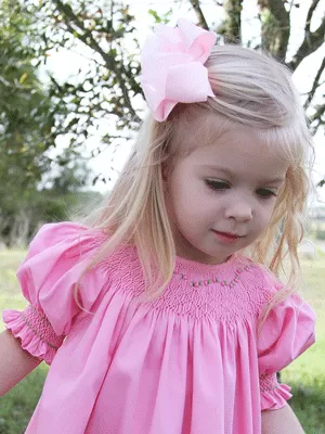 Baby Girls Hand Smocked Pink Birthday Bishop Dress 6 & 9 Months