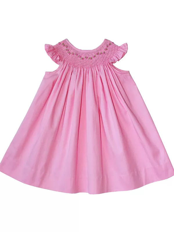 Baby Girls Hand Smocked Pink Birthday Bishop Dress 6 & 9 Months