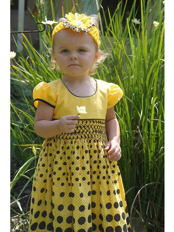 Baby Girls Infant Dresses Hand Smocked with Polkadots