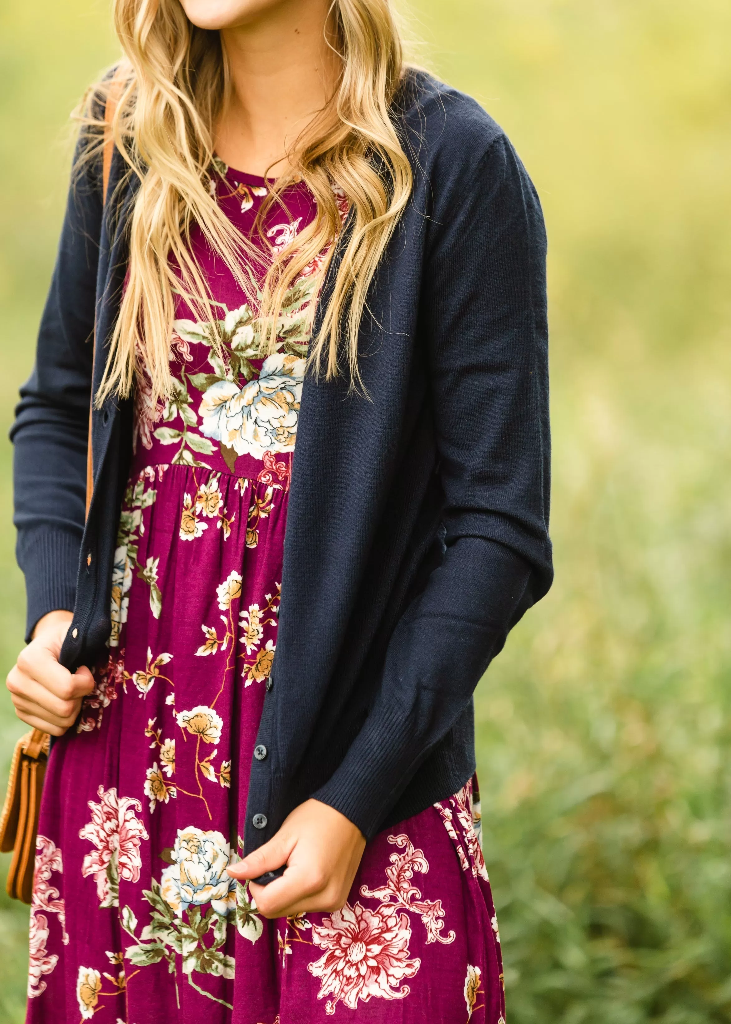 Basic   Classic Navy Cardigan