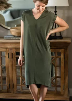 Basic Olive T-Shirt Dress - FINAL SALE