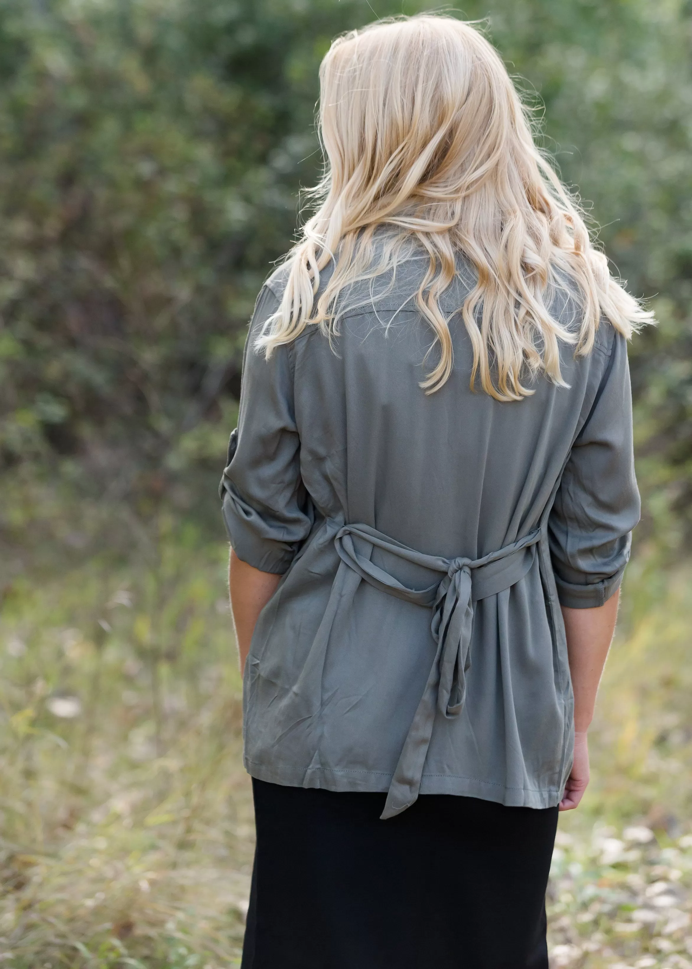 Belted Olive Cargo Jacket - FINAL SALE