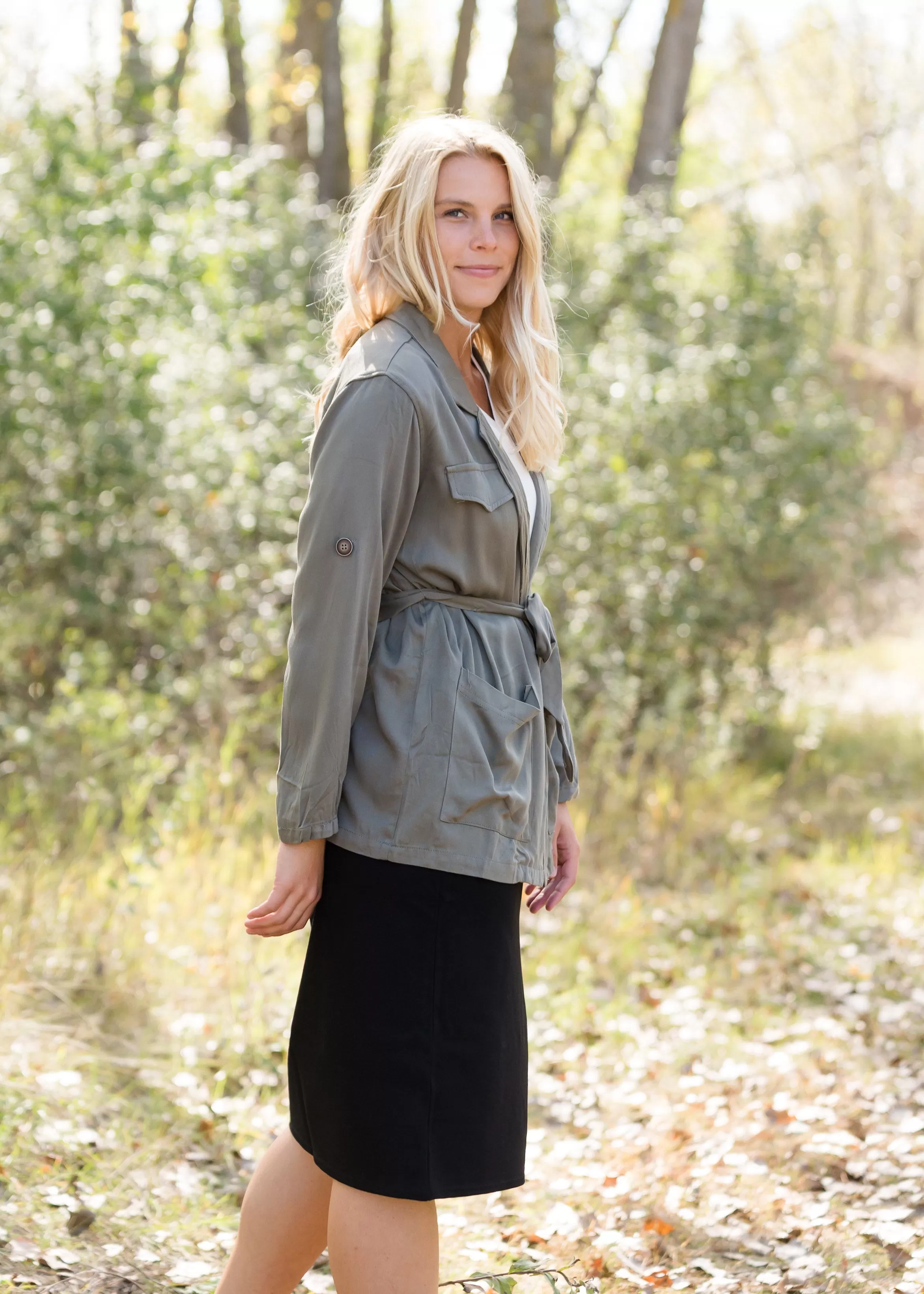 Belted Olive Cargo Jacket - FINAL SALE