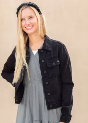 Black Button Up Denim Jacket - FINAL SALE