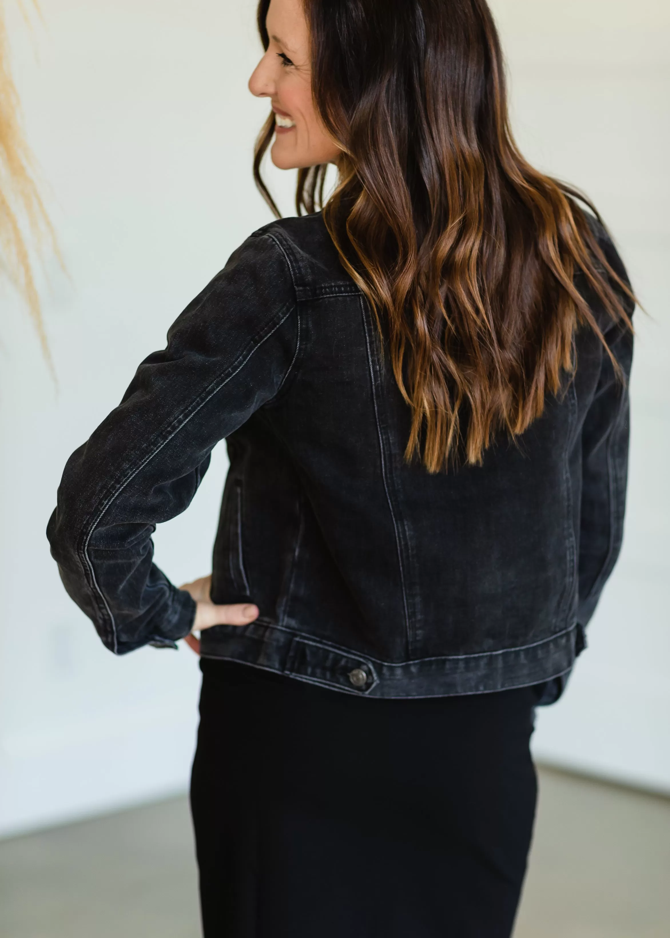 Black Distressed Denim Jacket - FINAL SALE