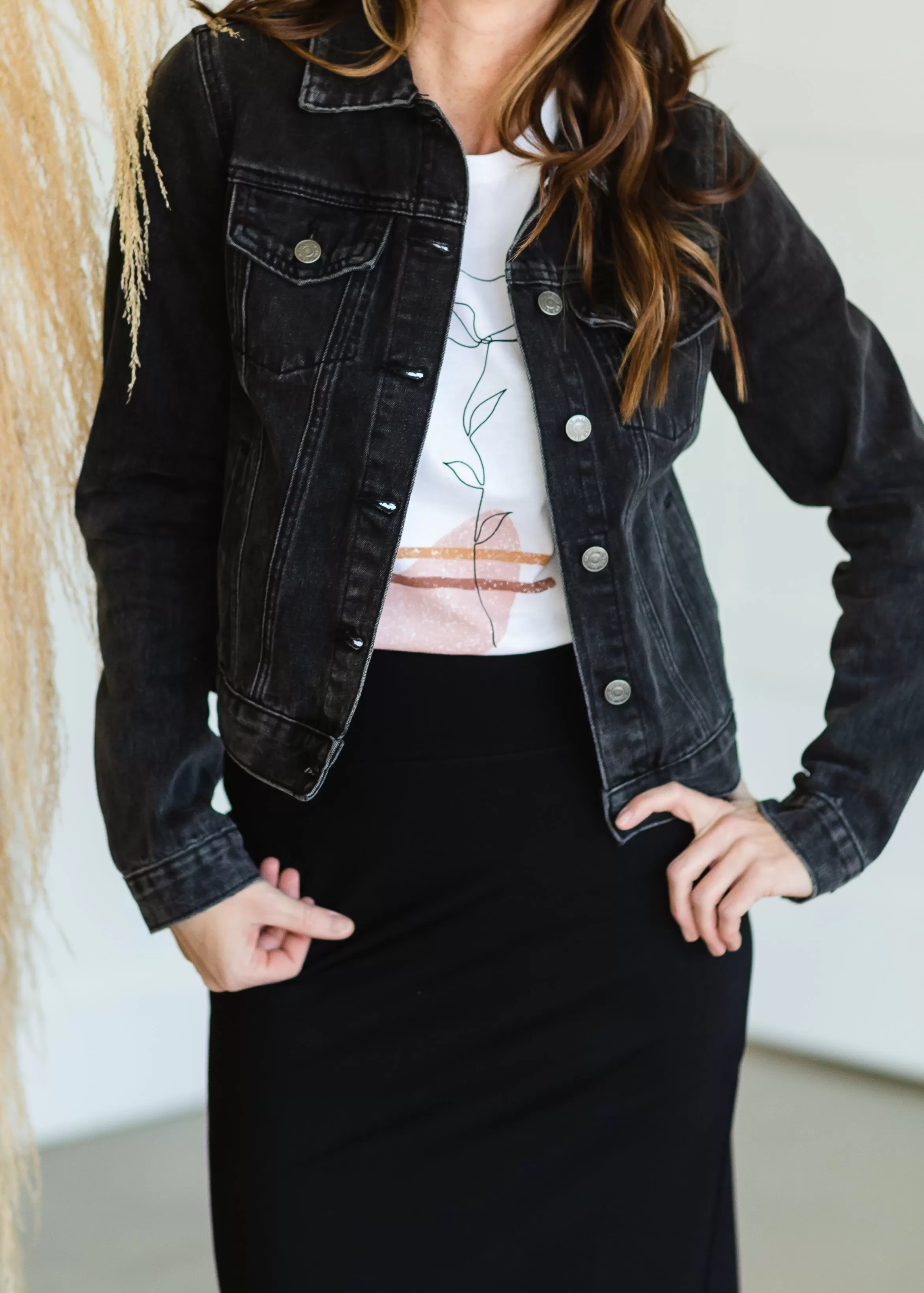 Black Distressed Denim Jacket - FINAL SALE