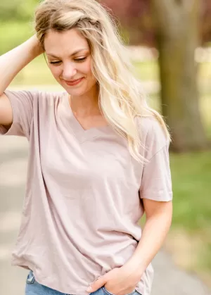 Blush Drop Shoulder Tee - FINAL SALE