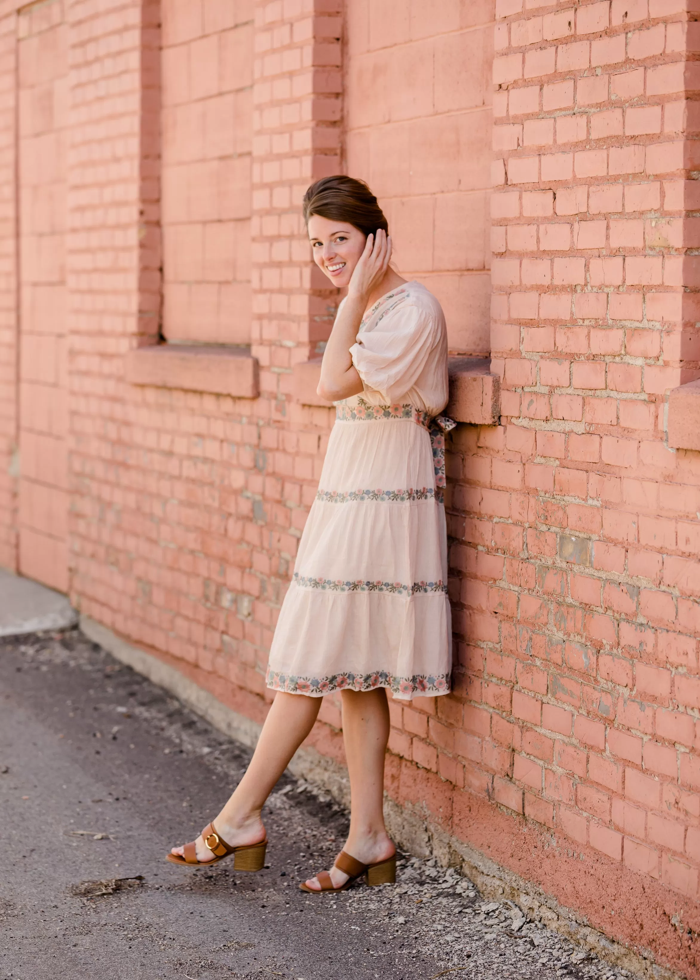 Blush Ethereal Embroidered Midi Dress - FINAL SALE