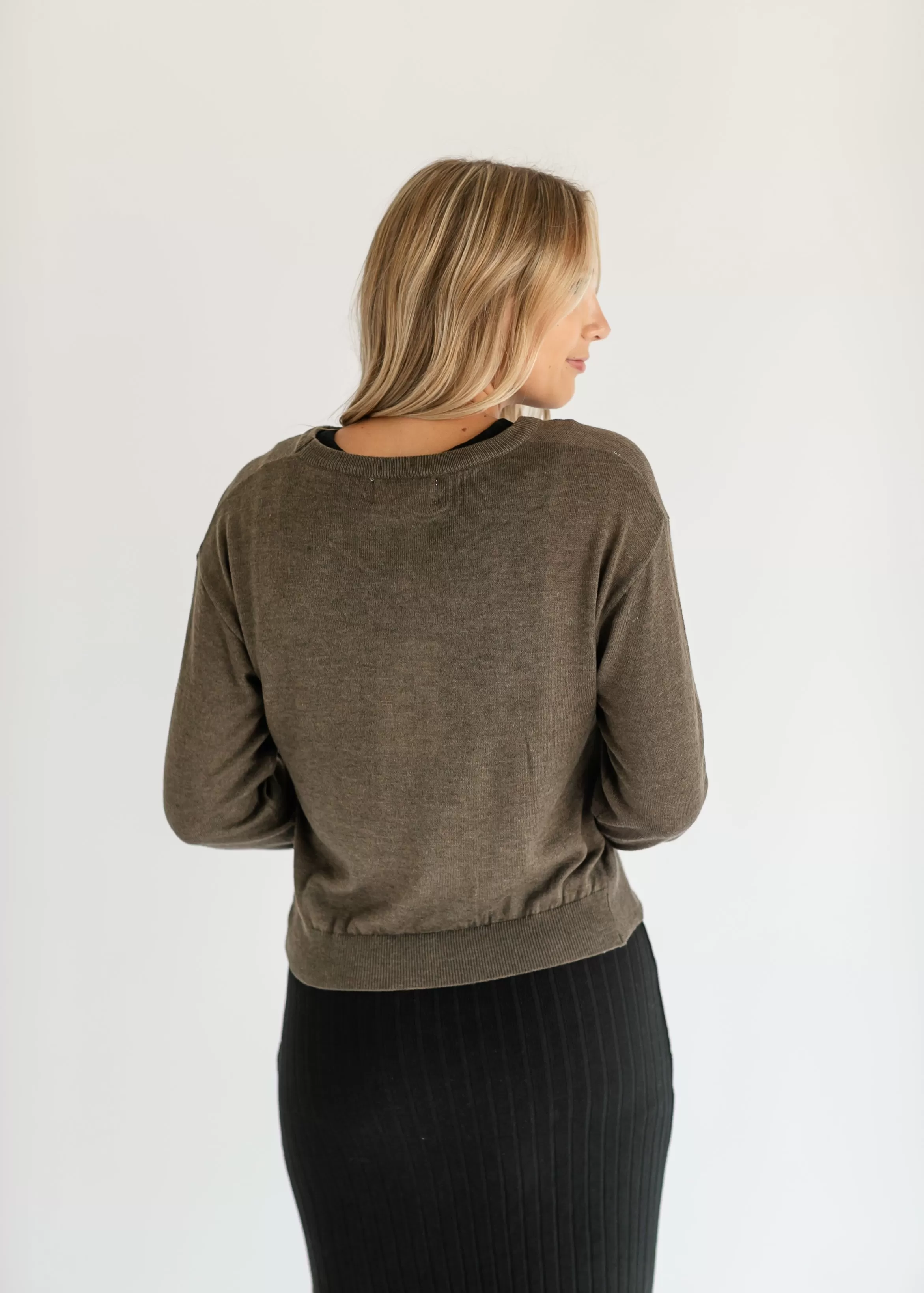 Boatneck Knotted Olive Sweater