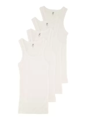 Boys 4 Pack Basic Ribbed Knit Tank Tops