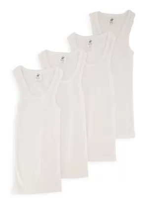 Boys 4 Pack Ribbed Knit Tank Tops