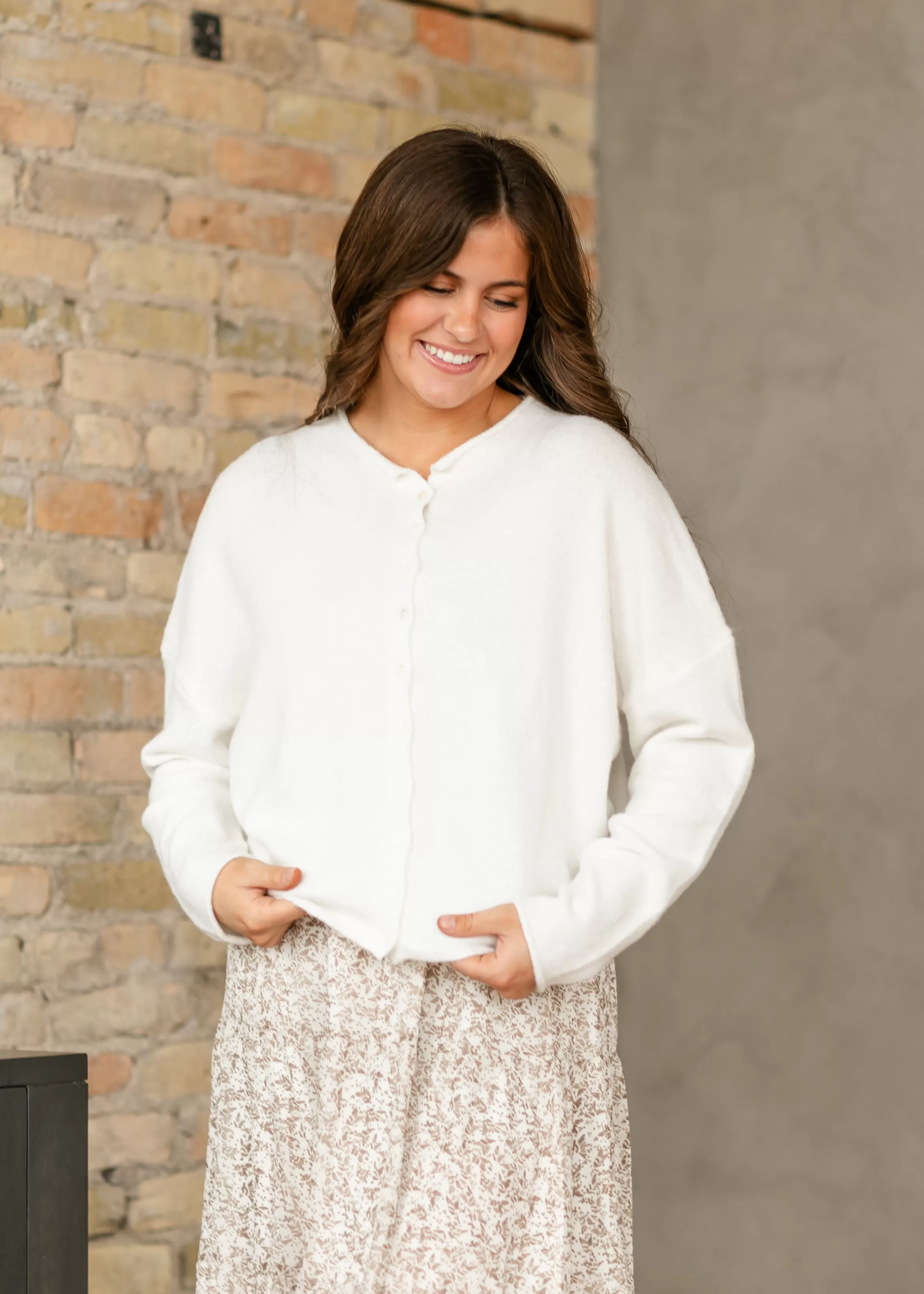 Brooke Soft Button Up Knit Sweater