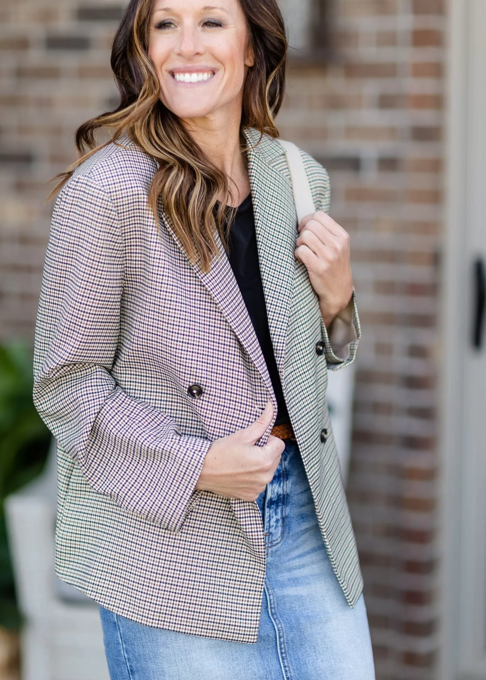 Brown Plaid Blazer Jacket - FINAL SALE