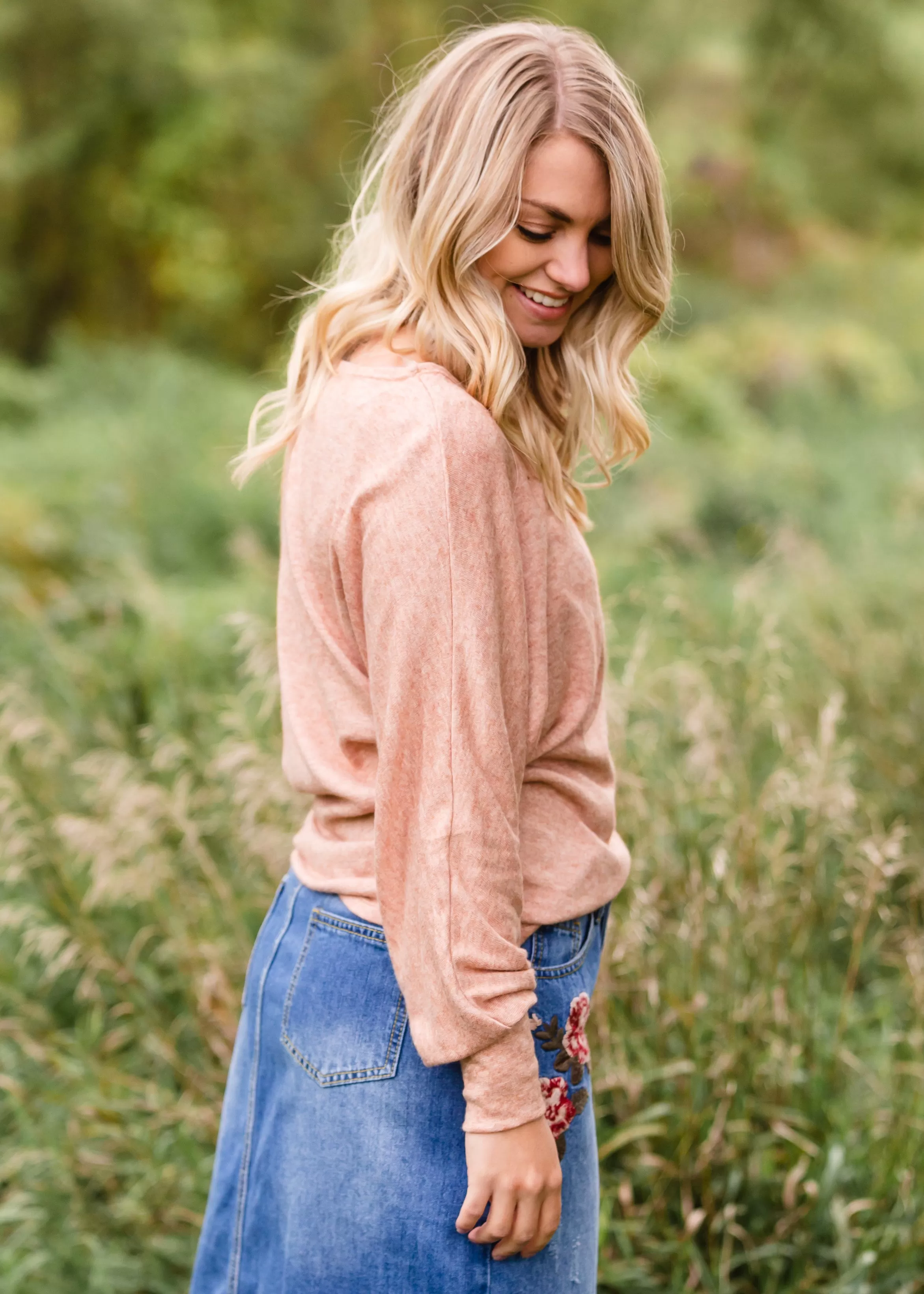 Burnt Orange Boat Neck Top - FINAL SALE