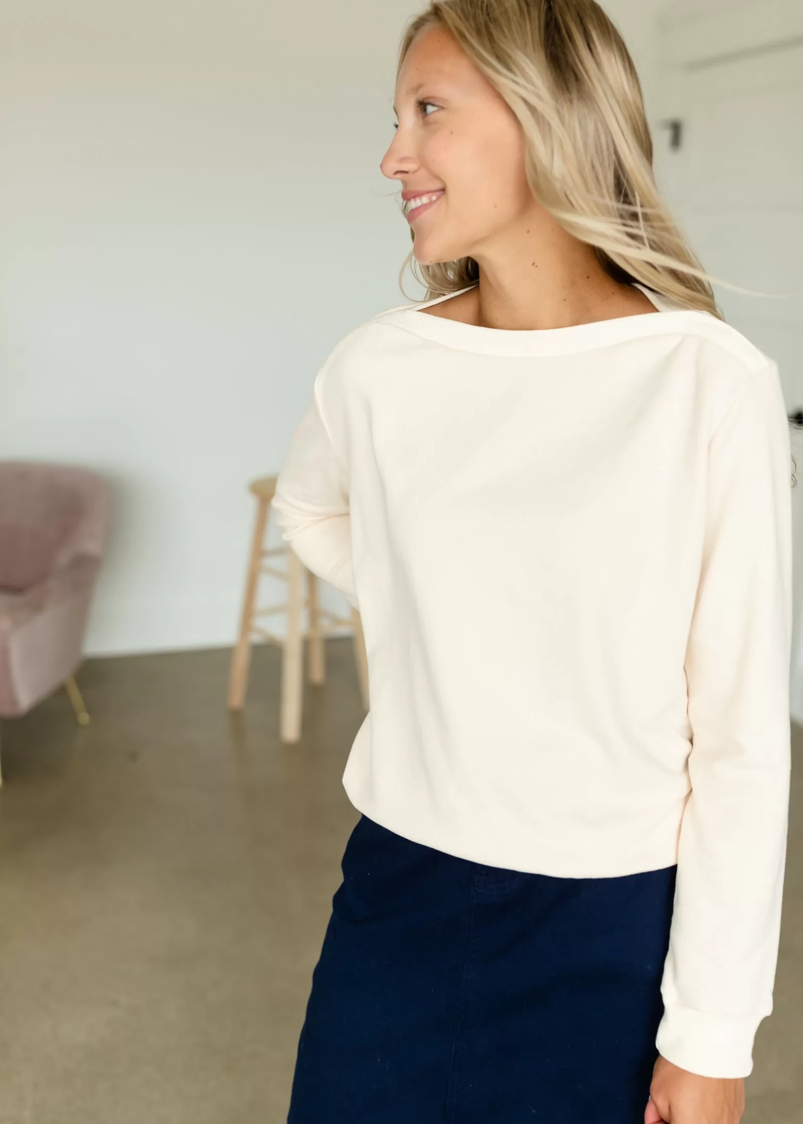 Button Neck Sweatshirt - FINAL SALE