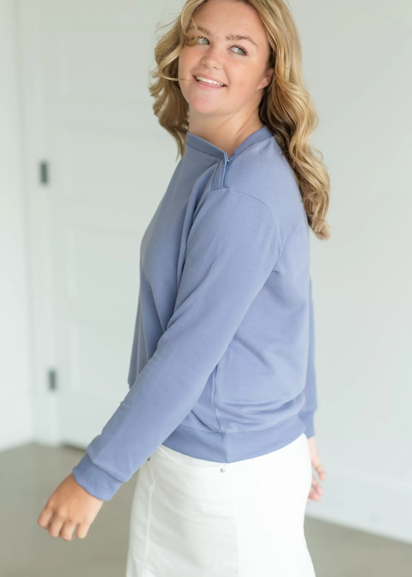 Button Neck Sweatshirt - FINAL SALE