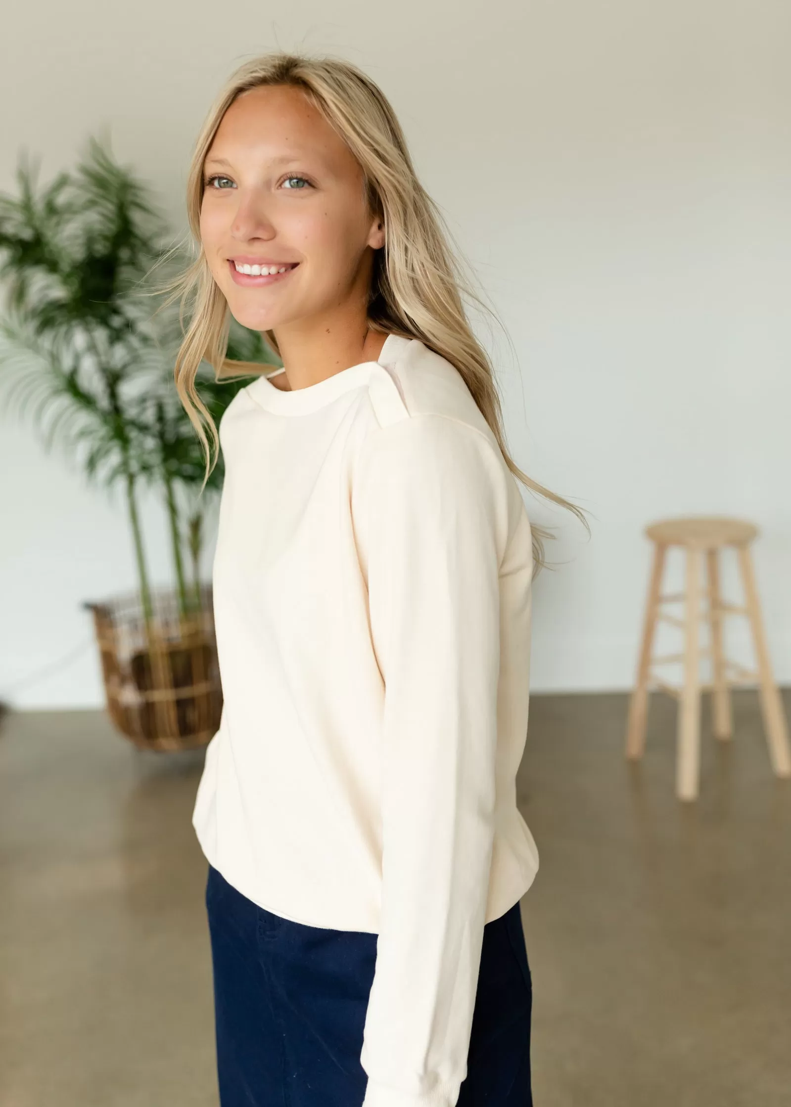 Button Neck Sweatshirt - FINAL SALE