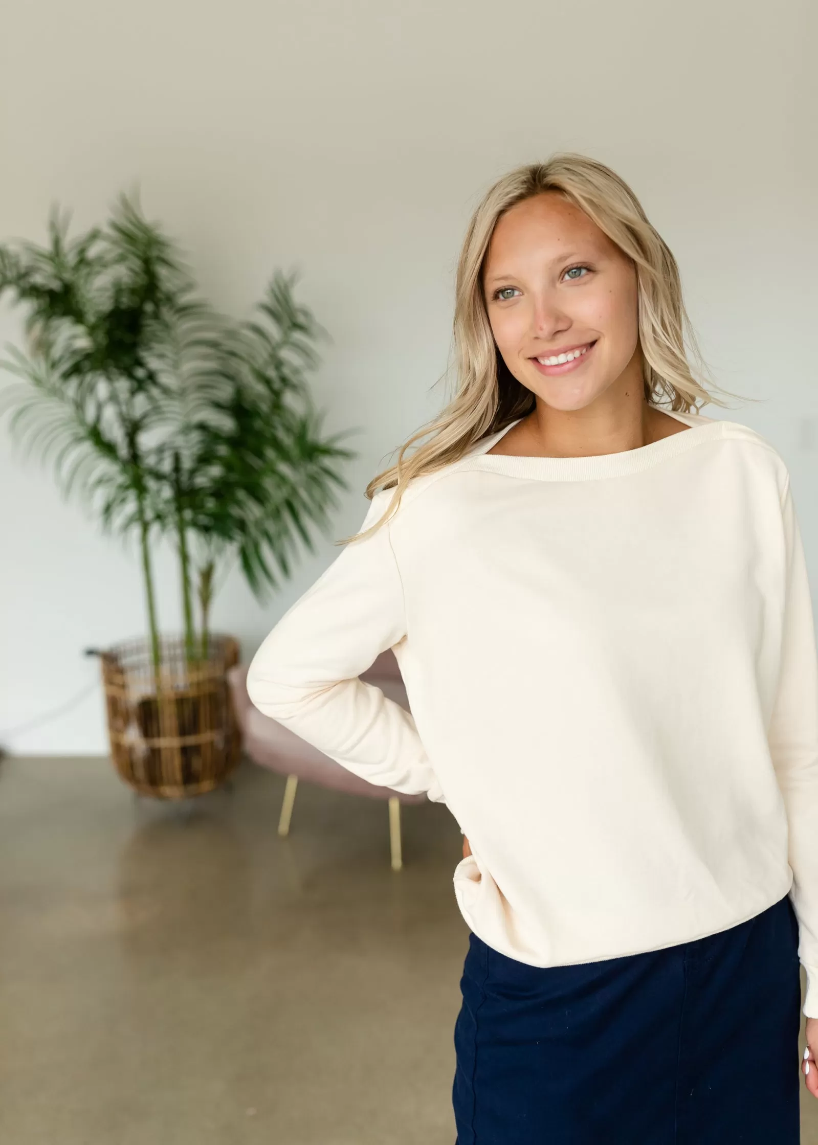 Button Neck Sweatshirt - FINAL SALE