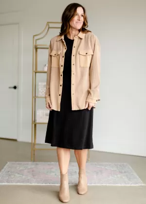 Button Up Oversized Shirt Jacket - FINAL SALE