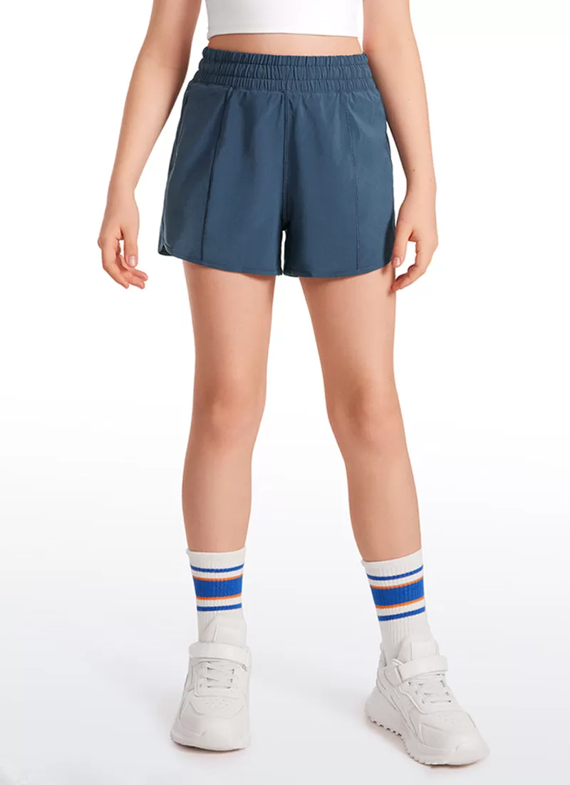 Feathery-Fit Soft Girls Mesh Liner Shorts with Zip Pockets