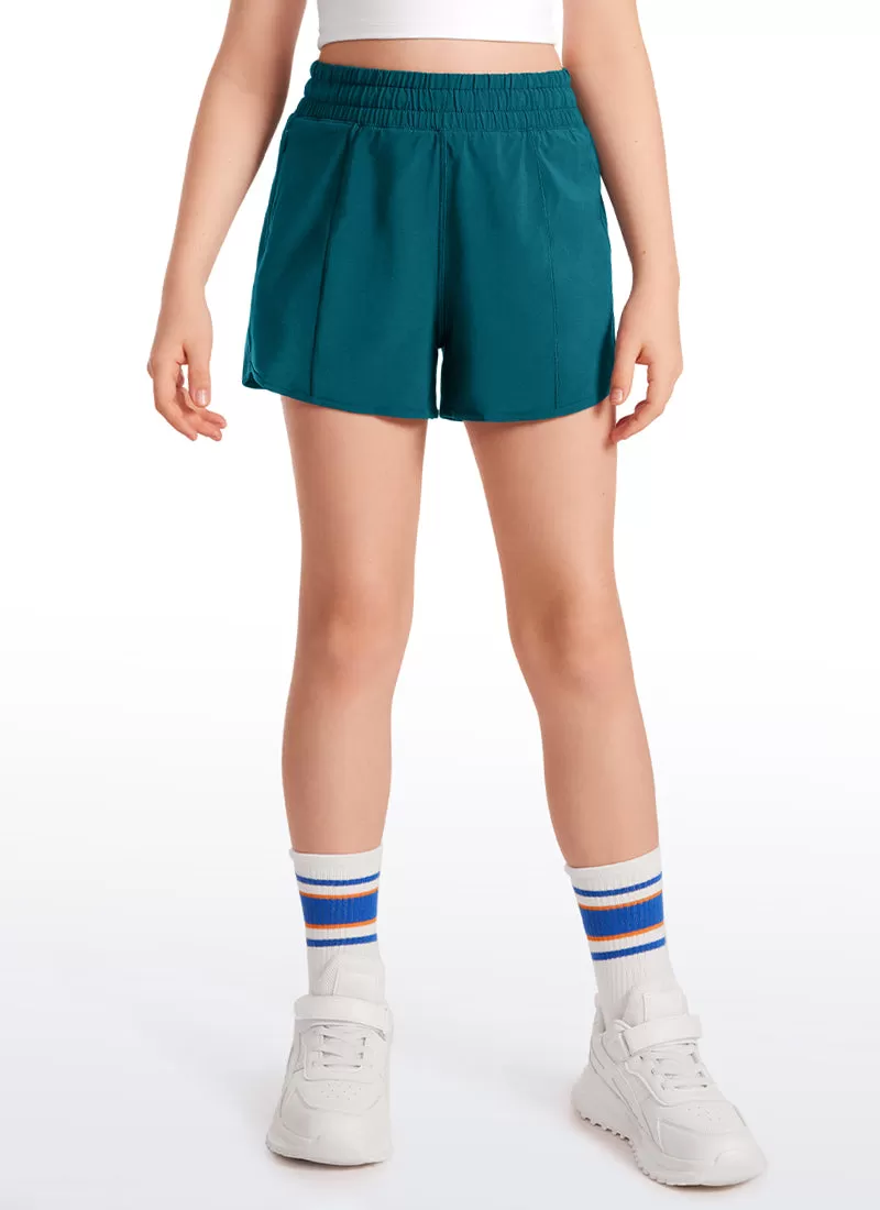 Feathery-Fit Soft Girls Mesh Liner Shorts with Zip Pockets