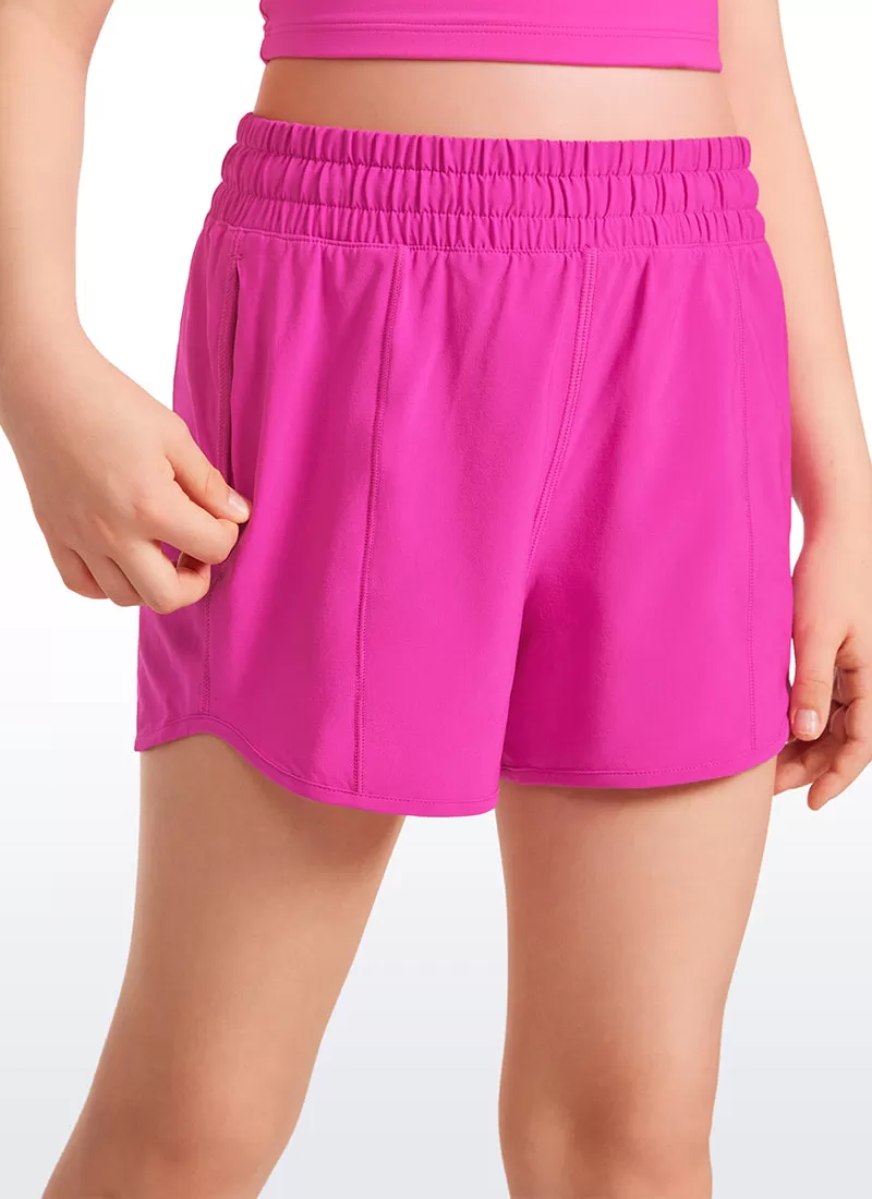 Feathery-Fit Soft Girls Mesh Liner Shorts with Zip Pockets