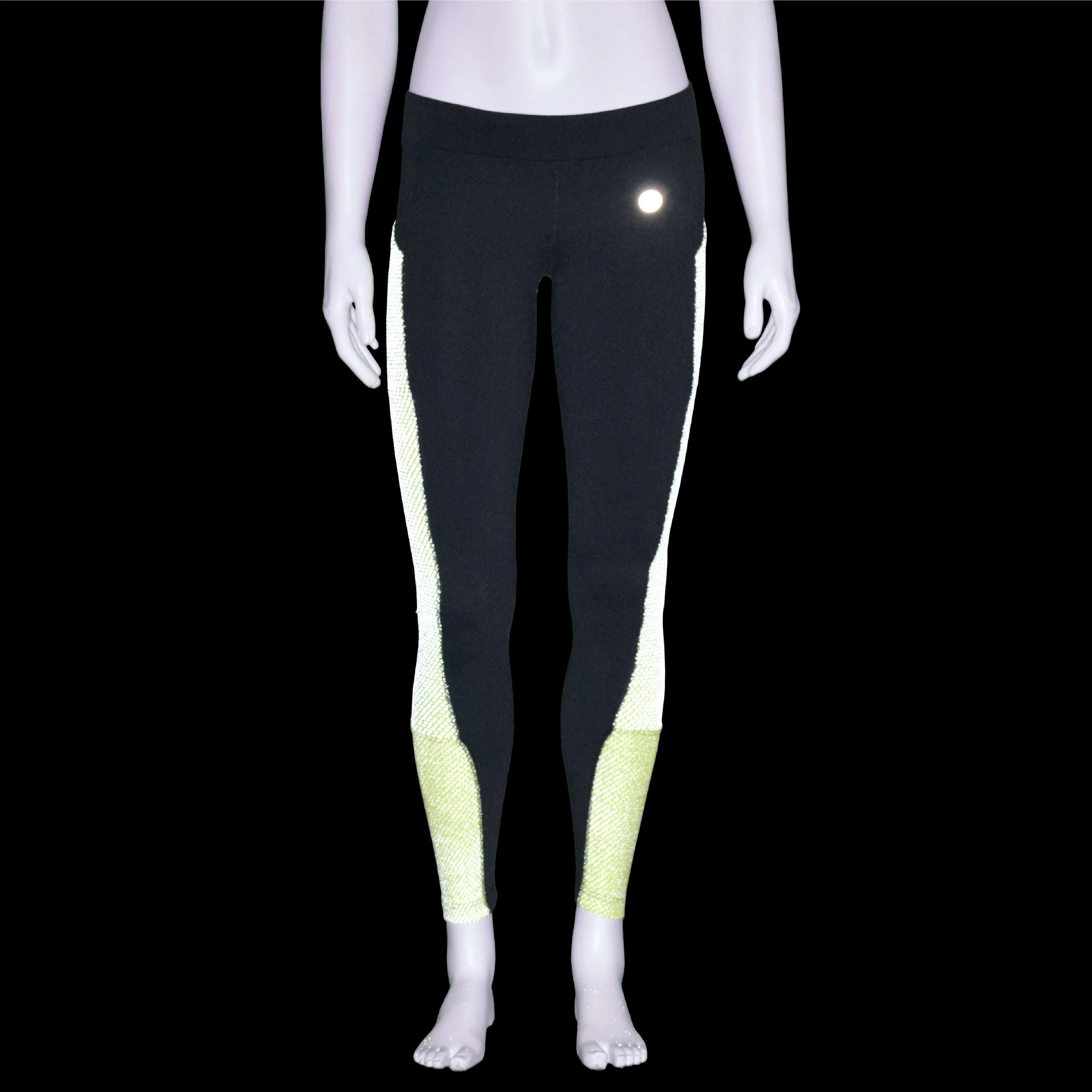 FINAL SALE: Comet Reflective Women's Running Tight in Black/Flo Lime