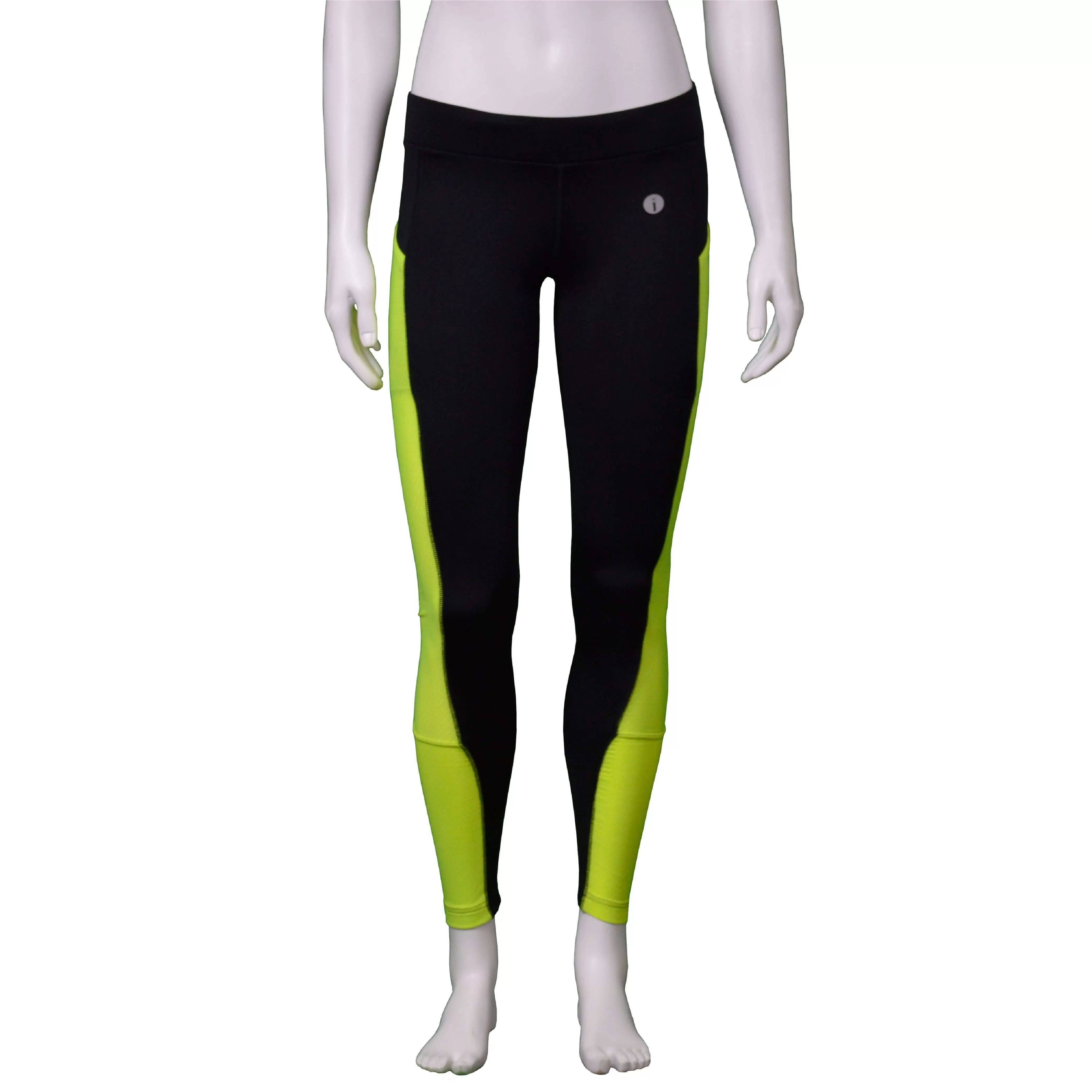 FINAL SALE: Comet Reflective Women's Running Tight in Black/Flo Lime