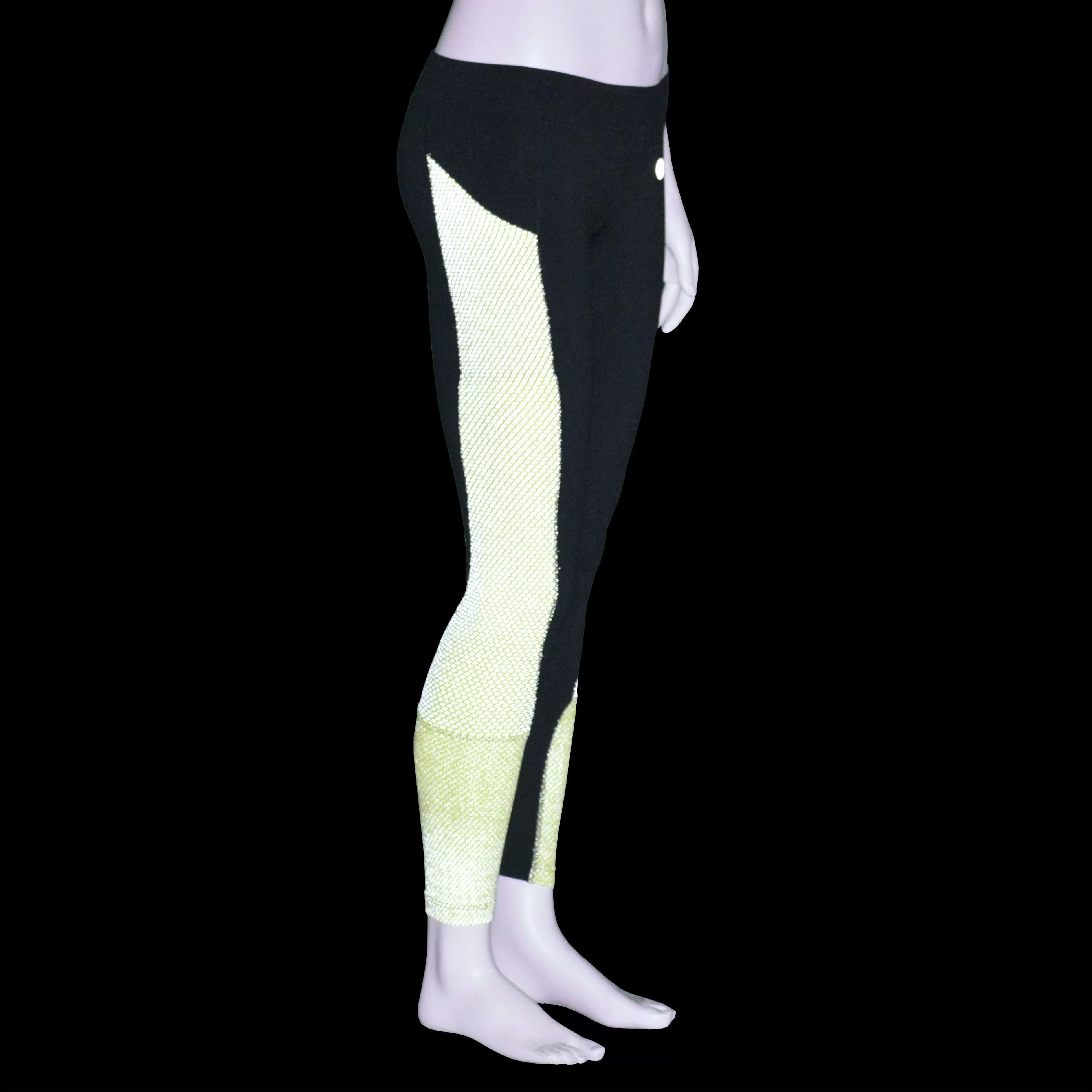 FINAL SALE: Comet Reflective Women's Running Tight in Black/Flo Lime