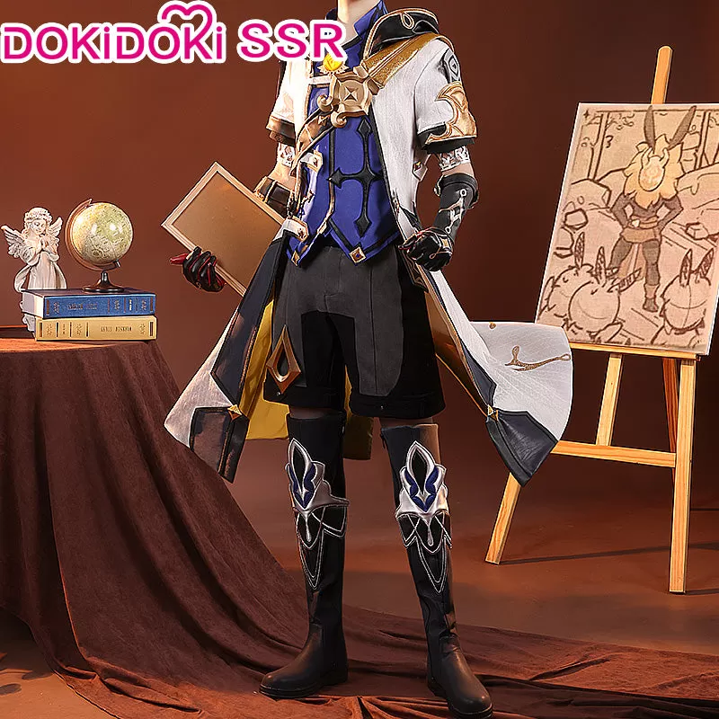 【LAST BATCH】【Costume Ready For Ship】 DokiDoki-SSR Game Genshin Impact Cosplay Albedo Costume/Shoes Men