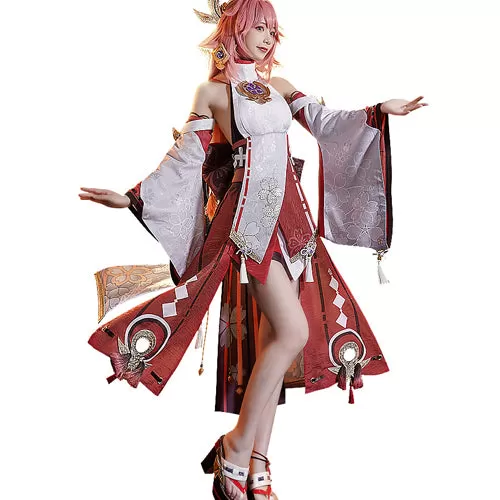 【LAST BATCH】【Partial Size Ready For Ship】DokiDoki-SR Game Genshin Impact Yae Miko Cosplay Costume / Shoes