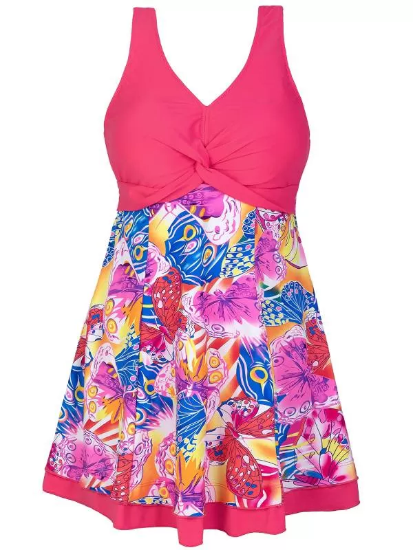 Modest Swimwear for Women and Slimming Peacock Skirted Swimdress