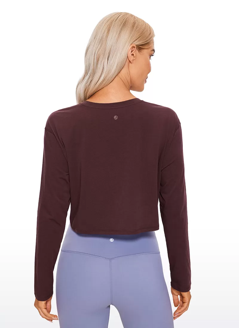 Pima Cotton Workout Cropped Long Sleeve