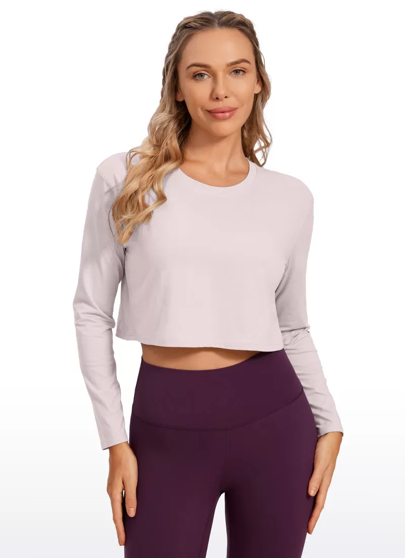 Pima Cotton Workout Cropped Long Sleeve