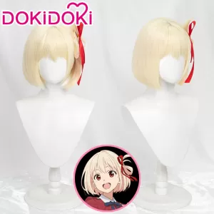 【Ready For Ship】DokiDoki Anime Lycoris Recoil Cosplay Nishikigi Chisato Cosplay Wig Short Blonde