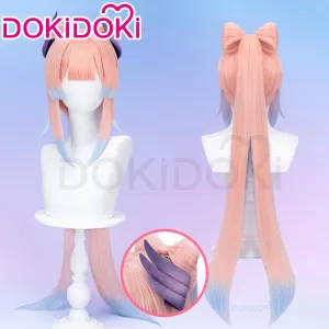 【Ready For Ship】DokiDoki Game Genshin Impact Sangonomiya Kokomi Cosplay Wig Pink Women Long Straight/ Head Accessories