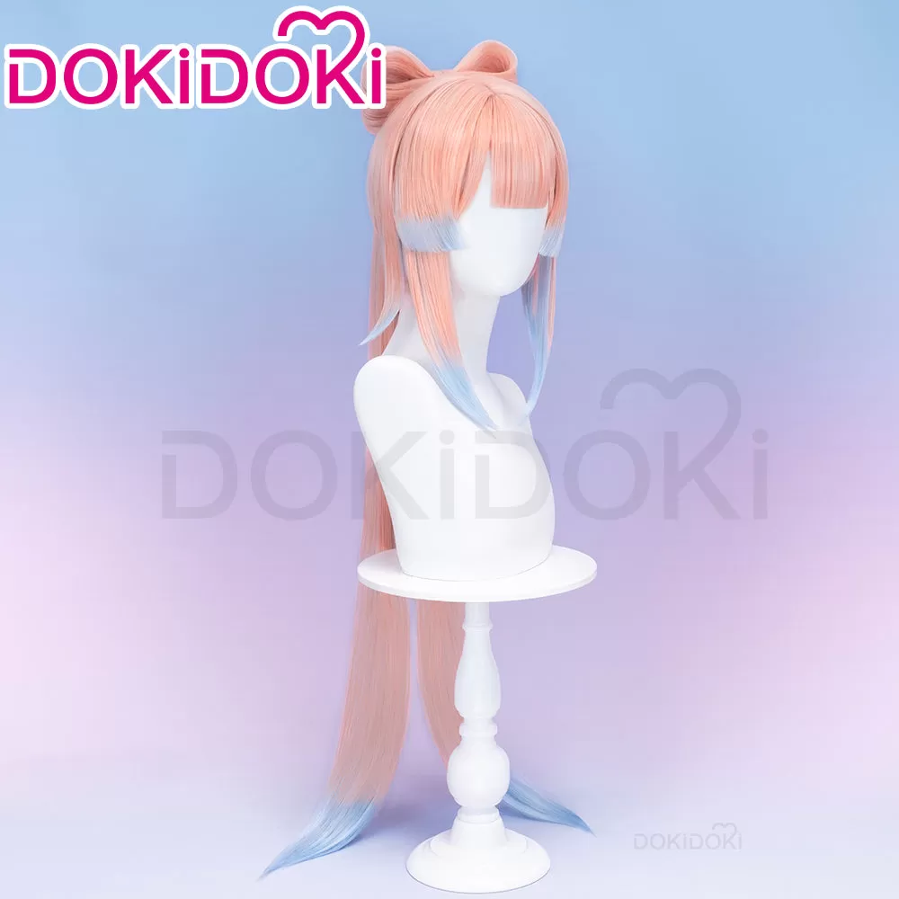 【Ready For Ship】DokiDoki Game Genshin Impact Sangonomiya Kokomi Cosplay Wig Pink Women Long Straight/ Head Accessories