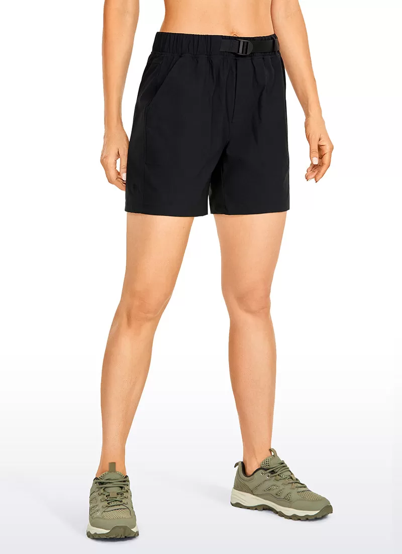 Ripstop Mid-Rise Hiking Shorts with Belt 6''