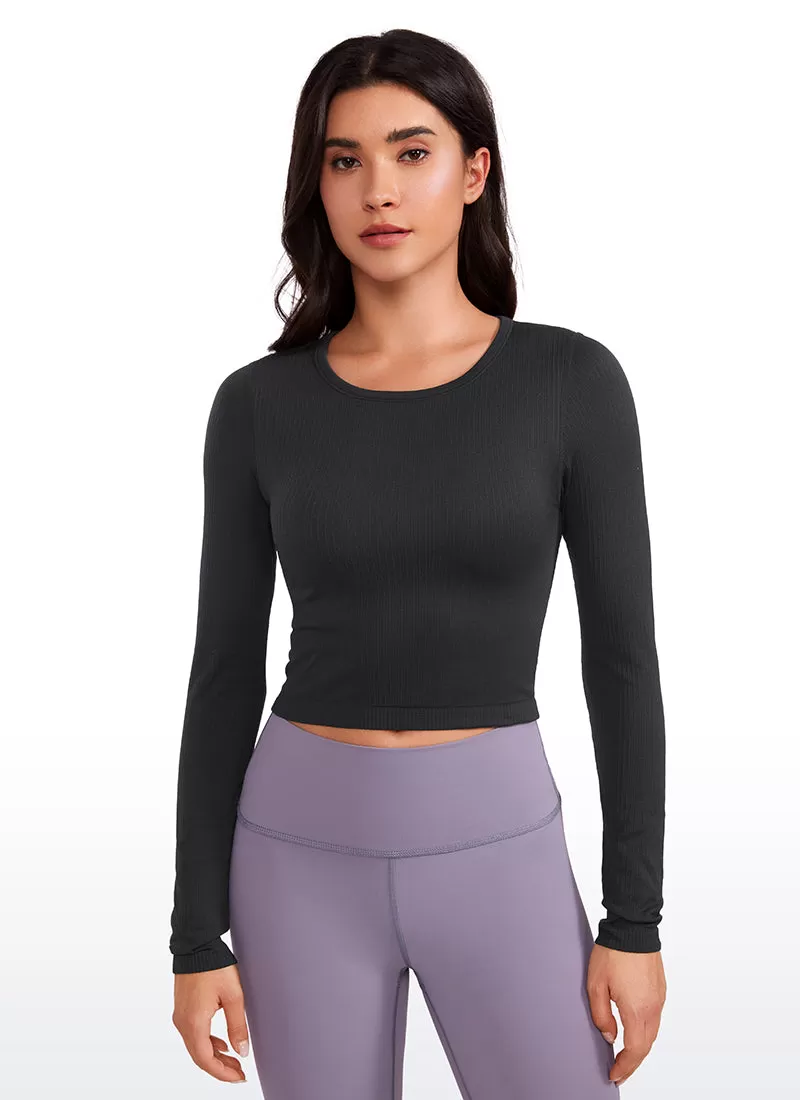 Seamless Ribbed Double Lined Cropped Long sleeves