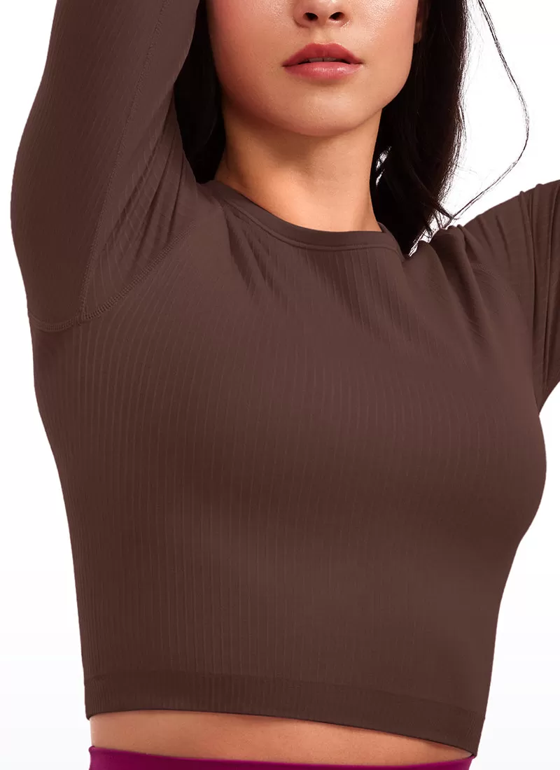 Seamless Ribbed Double Lined Cropped Long sleeves