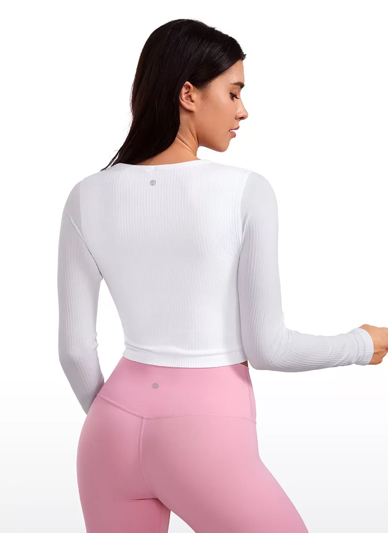 Seamless Ribbed Double Lined Cropped Long sleeves