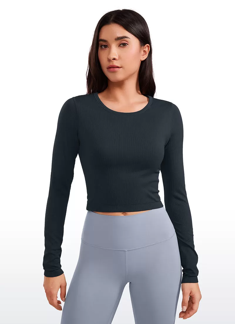 Seamless Ribbed Double Lined Cropped Long sleeves