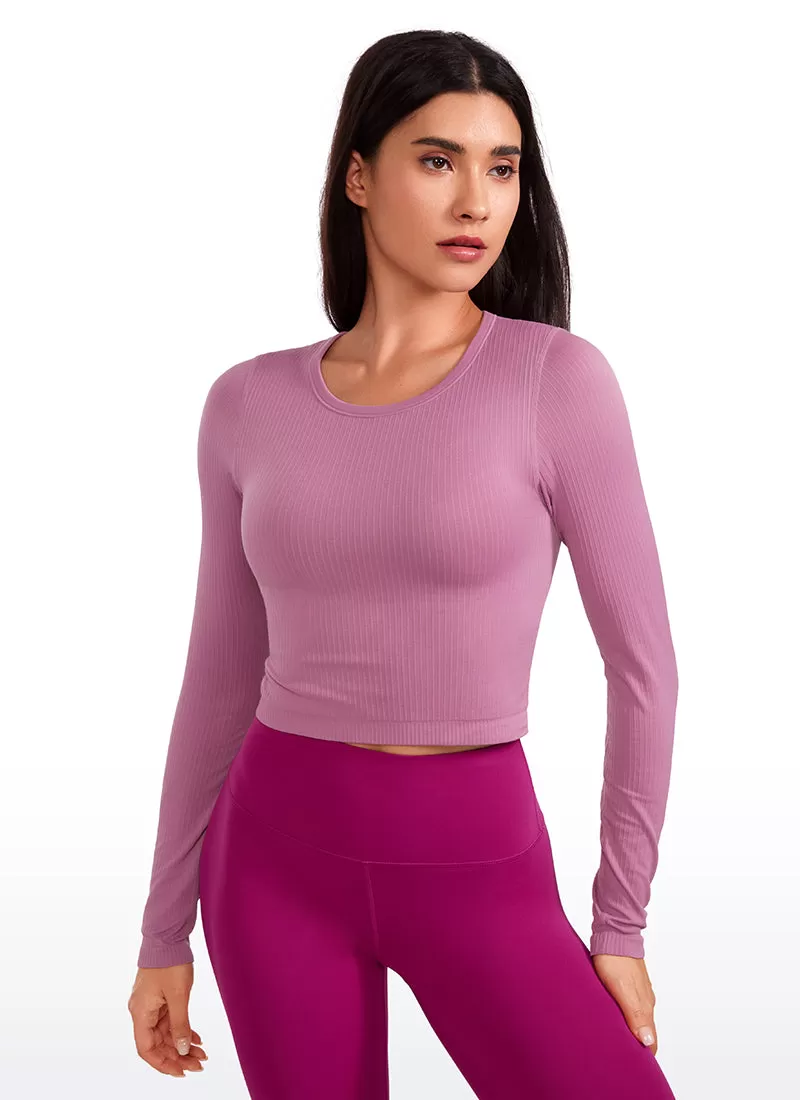 Seamless Ribbed Double Lined Cropped Long sleeves