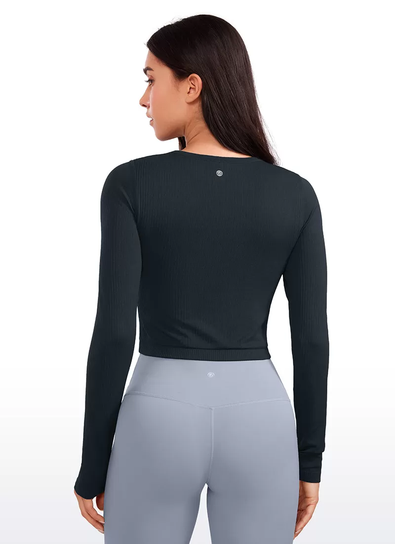 Seamless Ribbed Double Lined Cropped Long sleeves