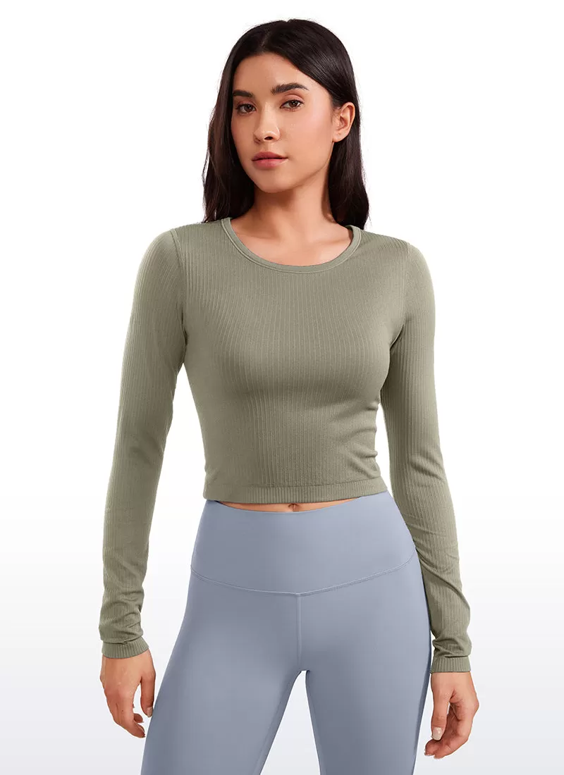 Seamless Ribbed Double Lined Cropped Long sleeves