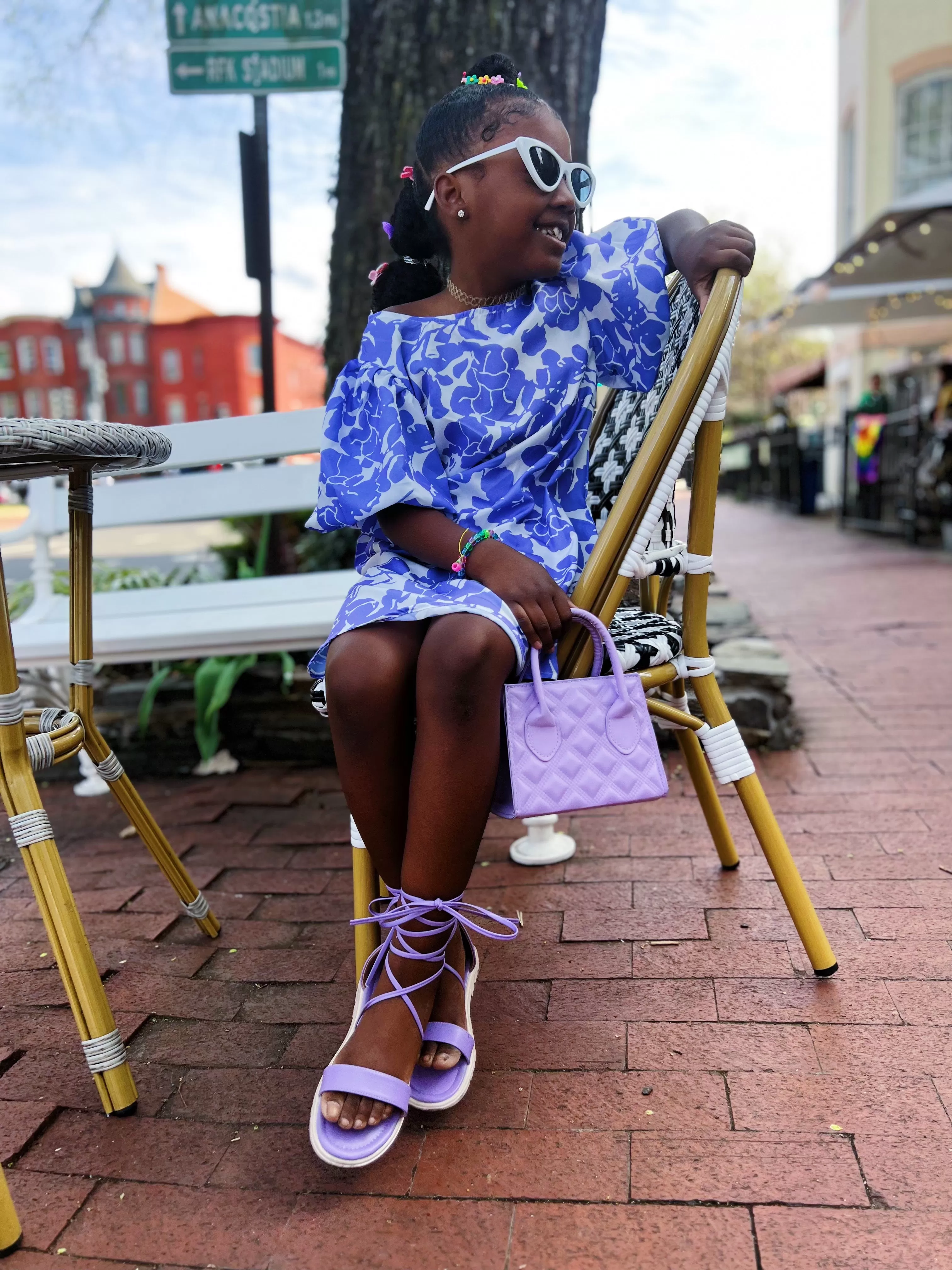 Selena Purple Floral Tunic Dress