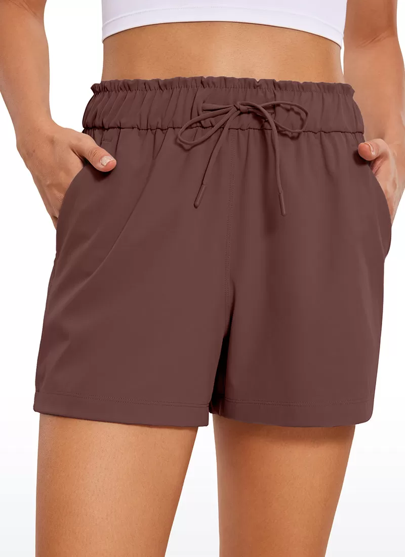 Stretch High-Rise Drawstring Shorts with Pockets 2.5"