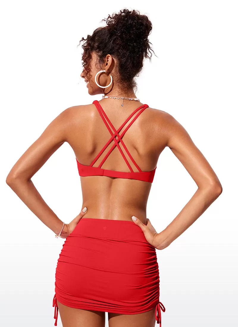 Sunshine V Neck Bikini Twist Front Tops Criss Cross Back